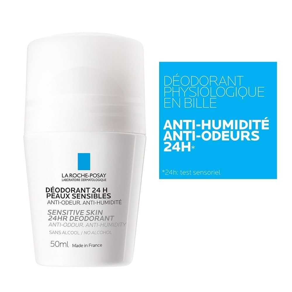 La Roche-Posay Physiological Roll On Deodrant for Sensitive Skin 50ml لاروش مزيل عرق فيسيولوجي رول اون 24 ساعة  50 مل