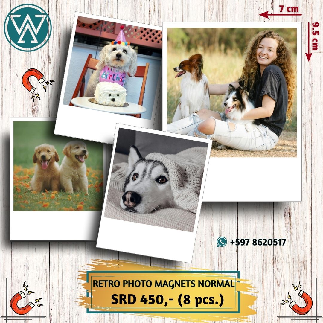 Retro photo magnets normal - 8 pcs.