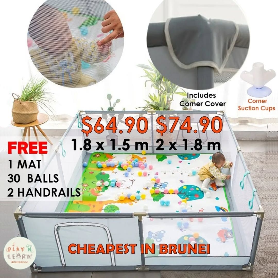 PLAYPEN WITH CORNER COVERS & BIG SUCTION