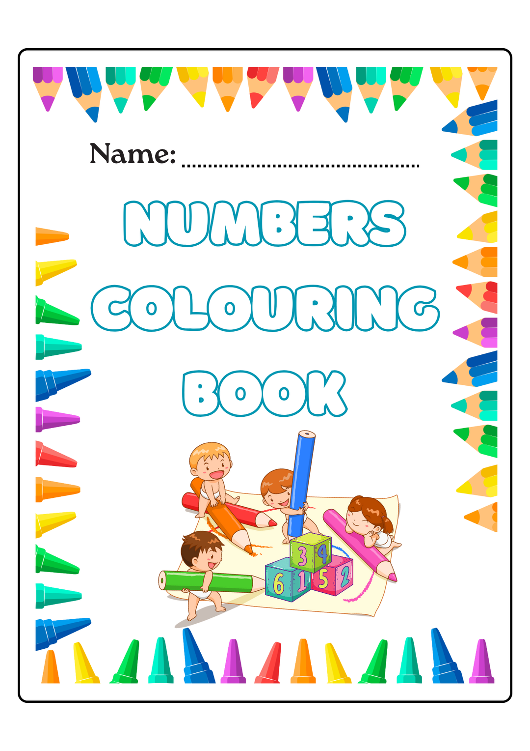 Numbers colouring book