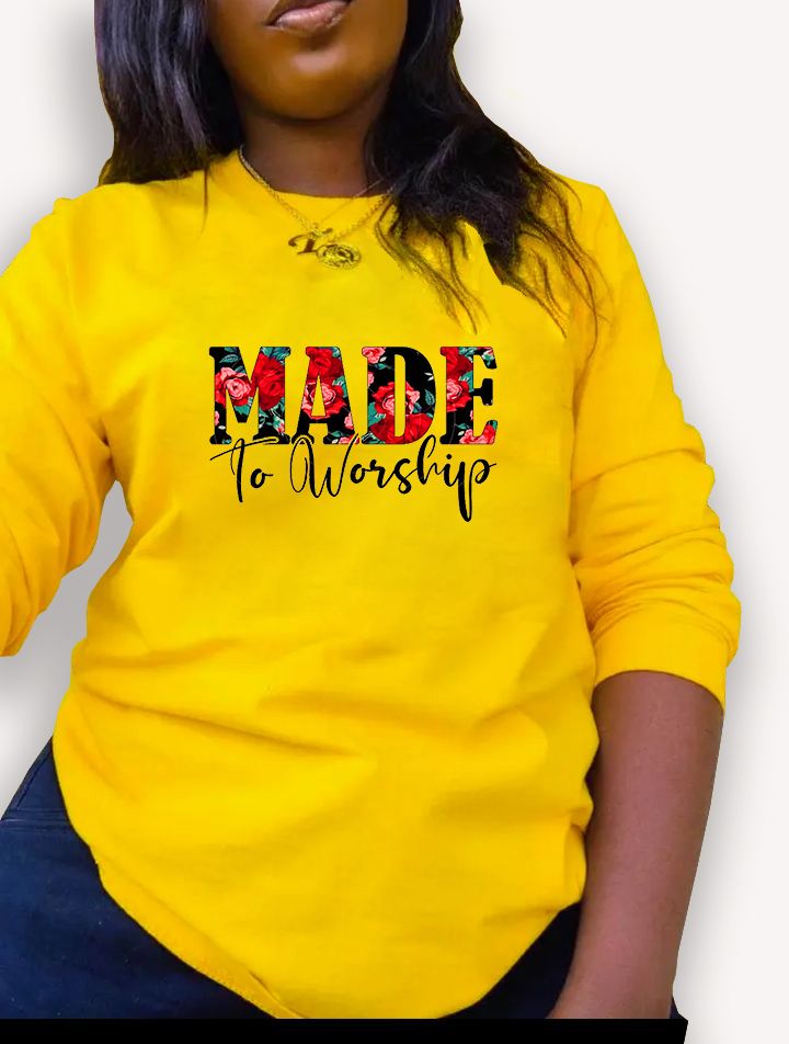 🌟“Made to Worship – Faith-Inspired Floral Sweatshirt for Bold Believers”
