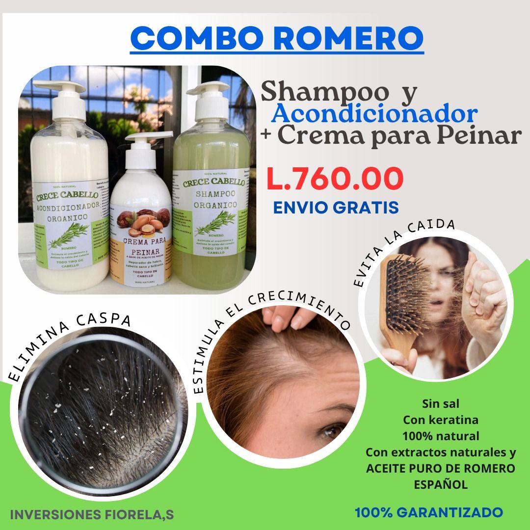 Combos anticaidas y crecimiento de cabello. 