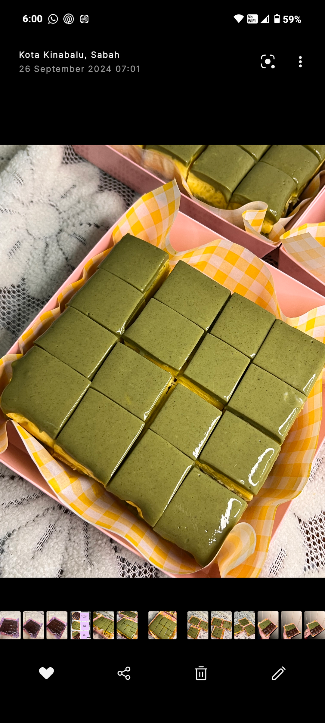 Kek batik matcha 