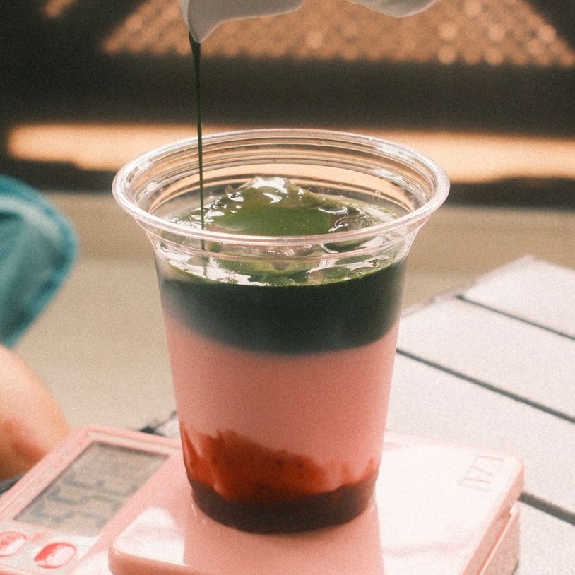 iced strawberry matcha