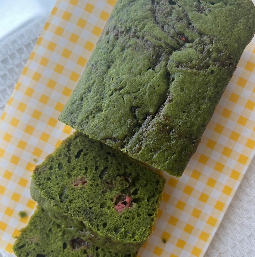 Matcha Raspberry Loaf Cake