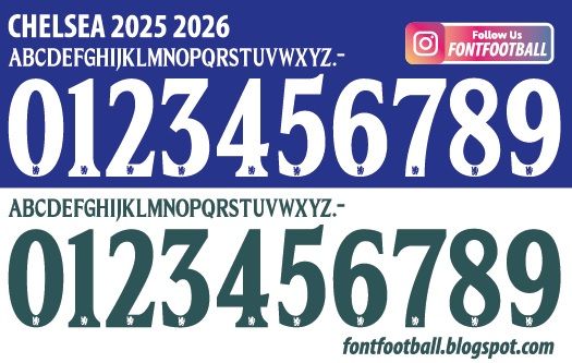 Font Vector Chelsea 2025 2026 kit