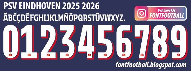 Font Vector PSV Eindhoven 2025 2026 kit