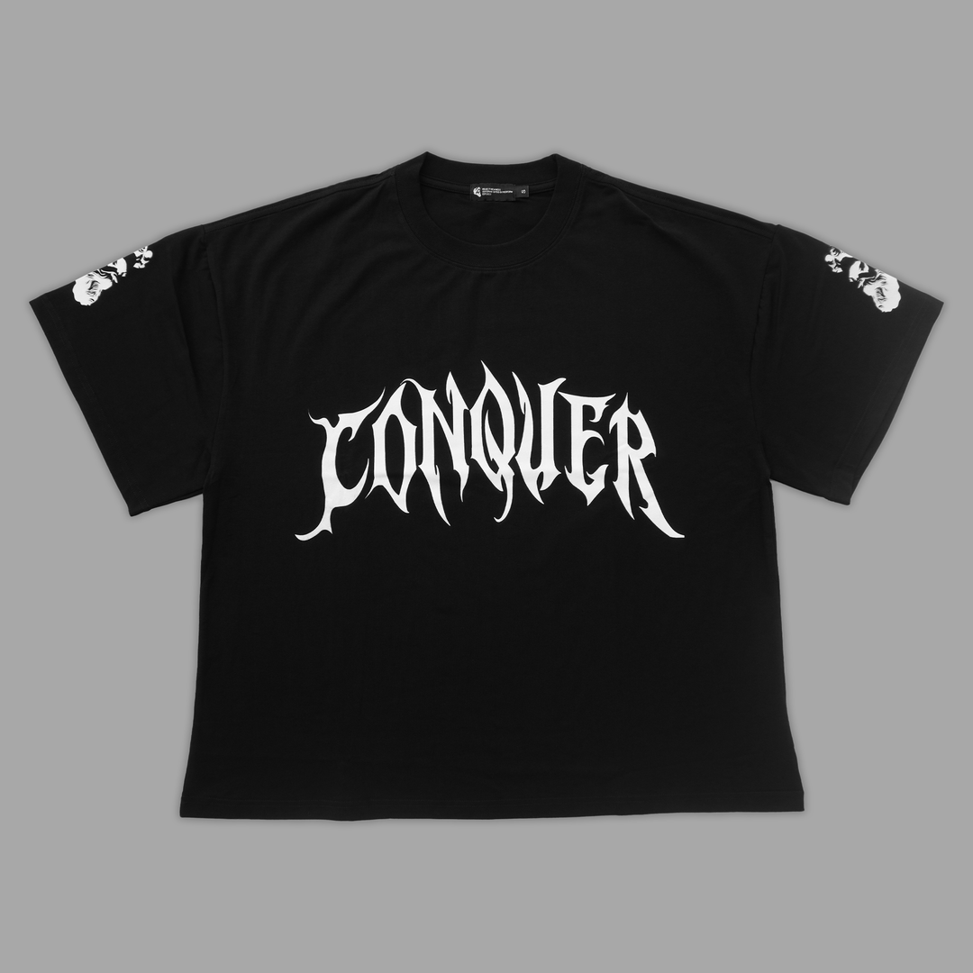 'Conquer V2' Oversized Tee in Black