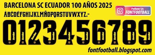 Font Vector SC Barcelona (Ecuador) 100 Años 2025 kit