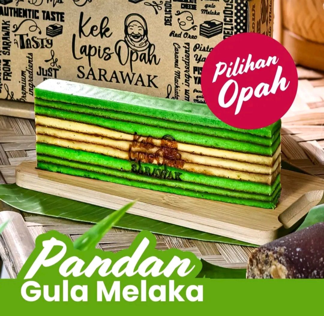 Kek Lapis Opah Sarawak (Pandan Gula Melaka) 200GM