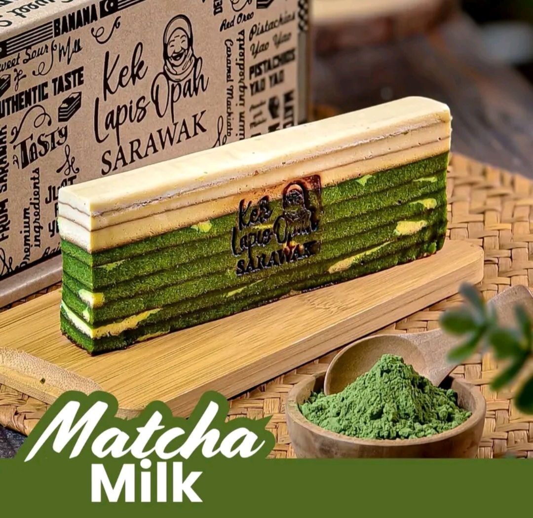 Kek Lapis Opah Sarawak (Matcha Milk) 200GM