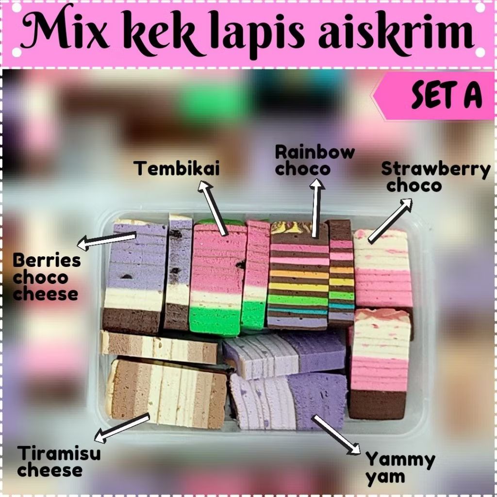 Kek Lapis Mix 6 Flavour (Ice Cream A)