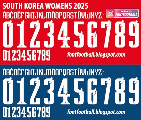 Font Vector South Korea Womens 2025 kit