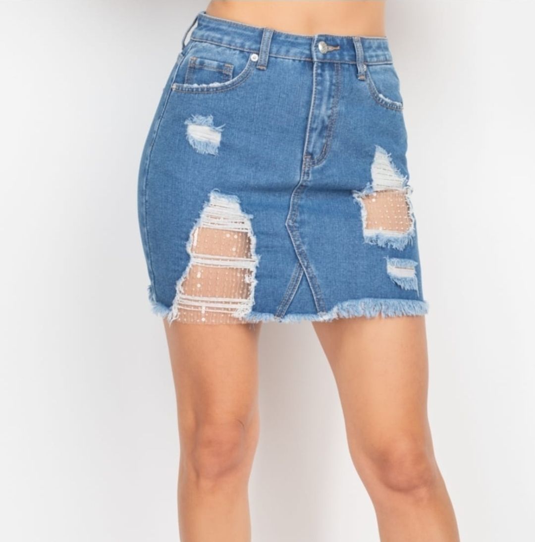 DENIM MINI FALDA