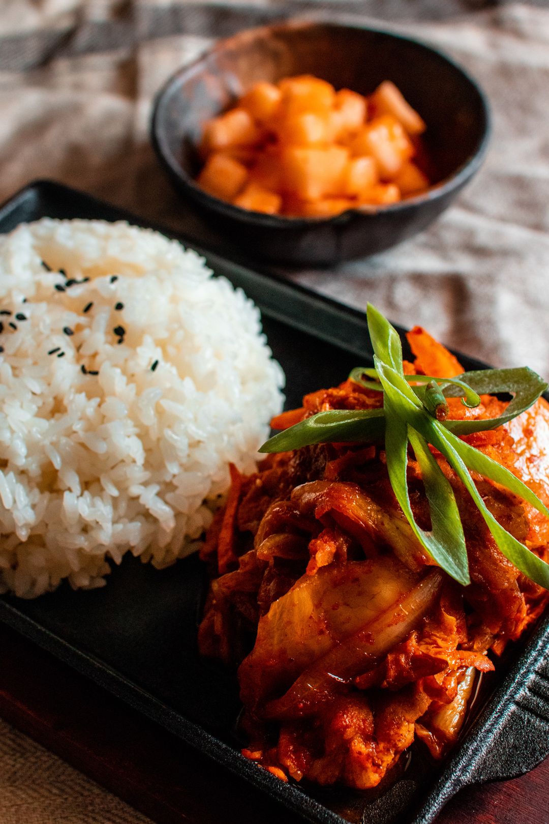 Stir-fried pork with kimchi (Spicy)