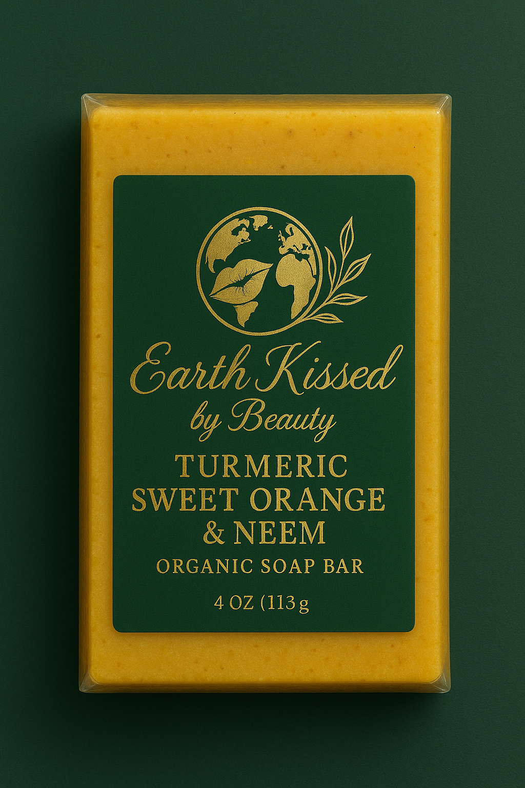 Earth Kissed by Beauty Tumeric , Sweet  Orange  & Neem Bar Organic Soap Bar EPS 