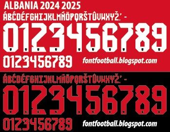 Font Vector Albania 2024 2025 kit