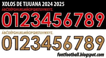 Font Vector Xolos De Tijuana 2024 2025 kit