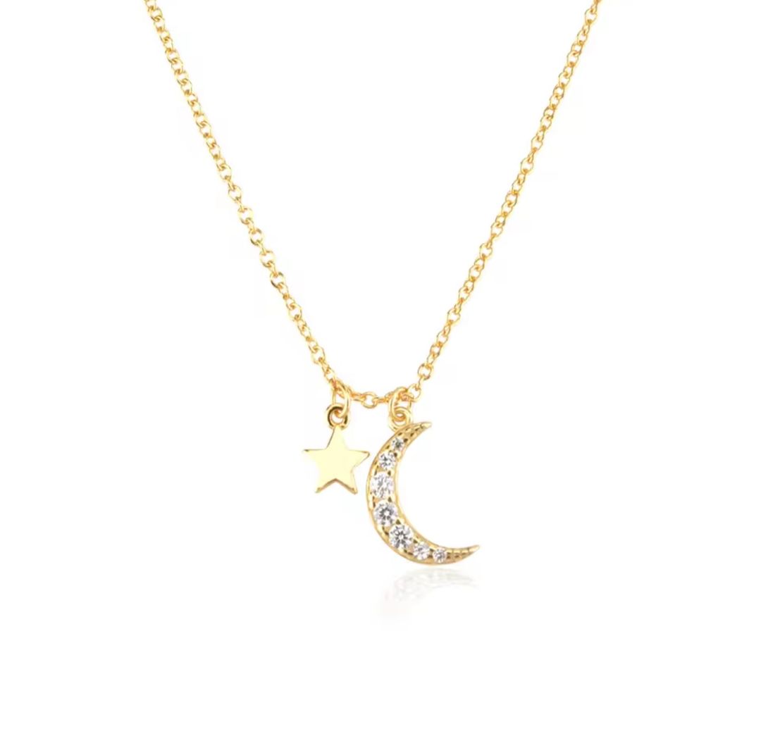 Moon and star necklace 