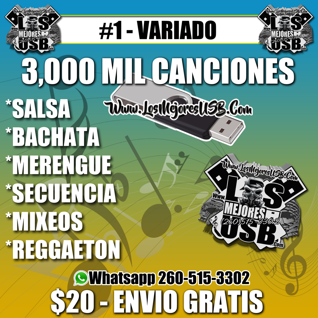 USB #1 VARIADO (CON REGGAETON)