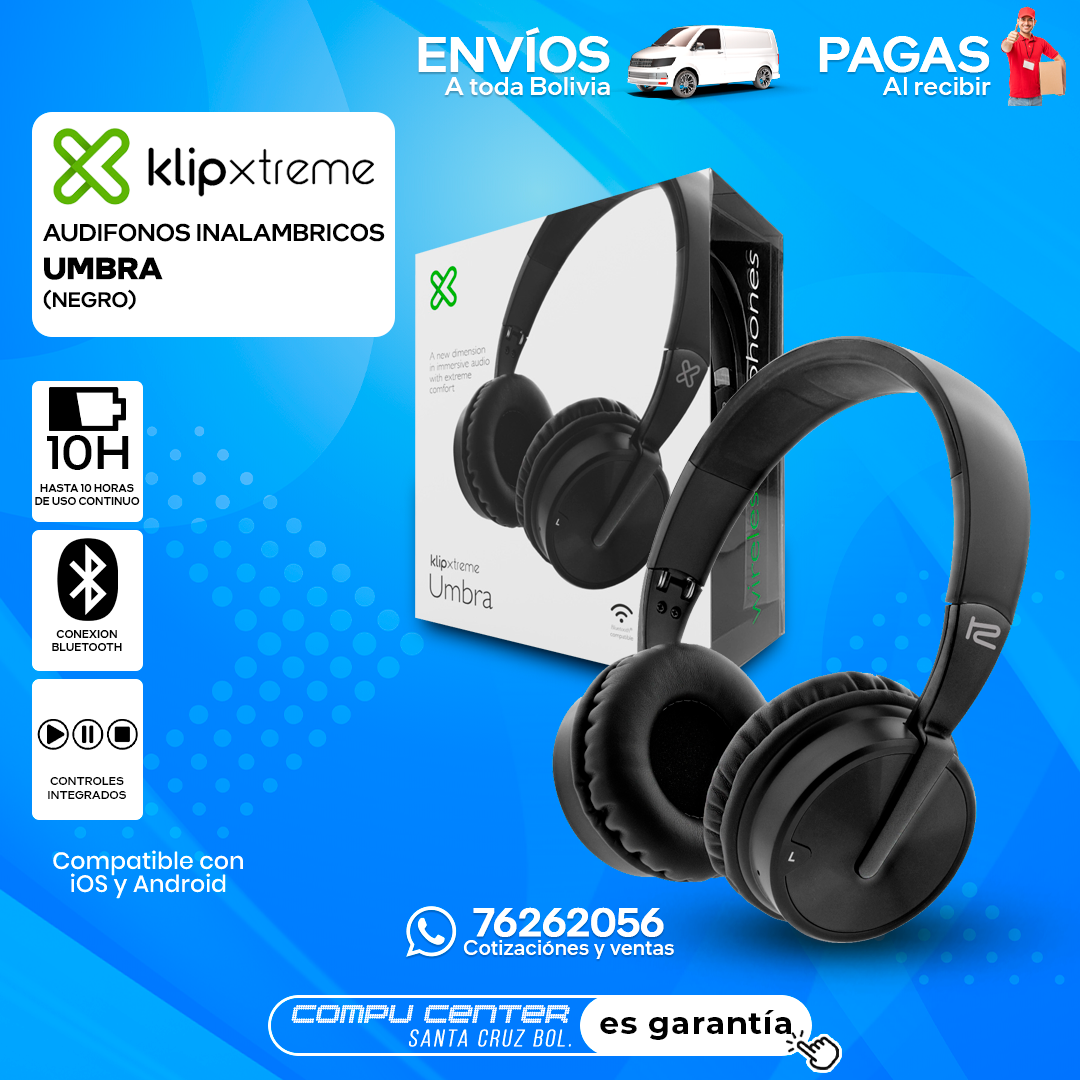 KLIP XTREME UMBRA / INALAMBRICO / NEGRO
