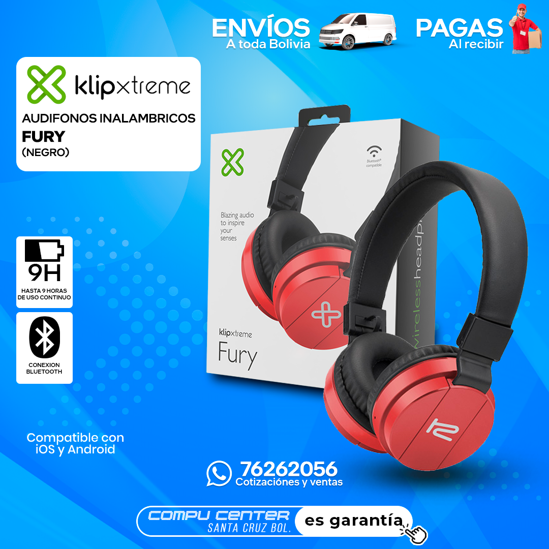 KLIP XTREME FURY / INALAMBRICO / ROJO