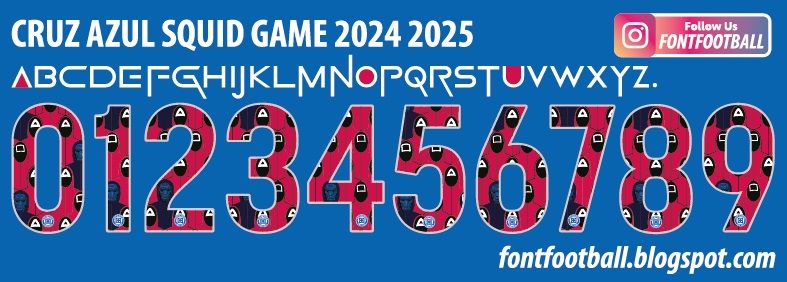 Font Vector Cruz Azul Squid Game 2024 2025 kit