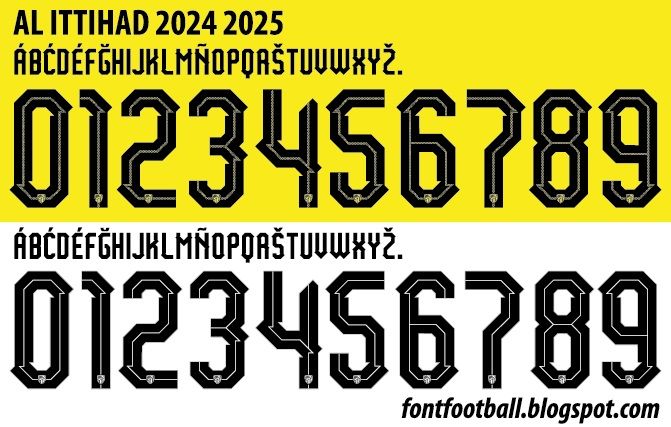 Font Vector AL Ittihad 2024 2025 kit