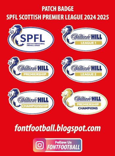 Patch Badge SPFL Scottish Premier League 2024 2025 Vector