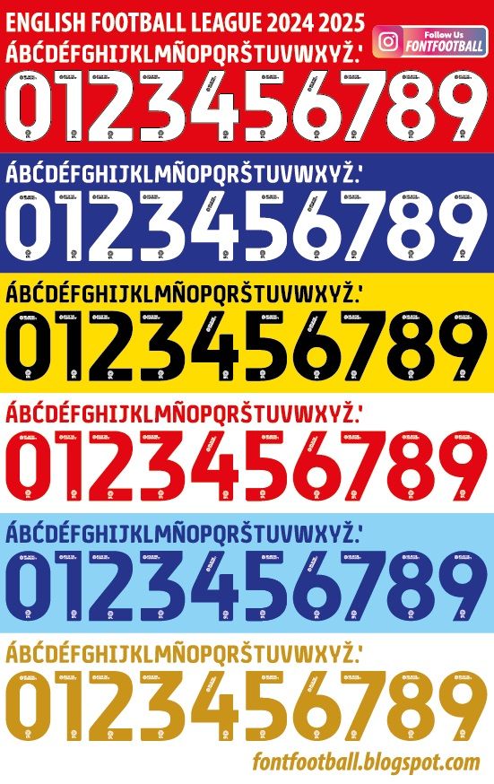 Font Vector English Football League EFL 2024 2025 kit