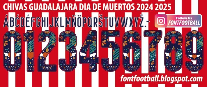 Font Vector Chivas Guadalajara Dia de Muertos 2024 2025 kit