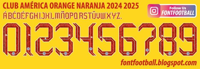 Font Vector Club América Orange Naranja 2024 2025 kit
