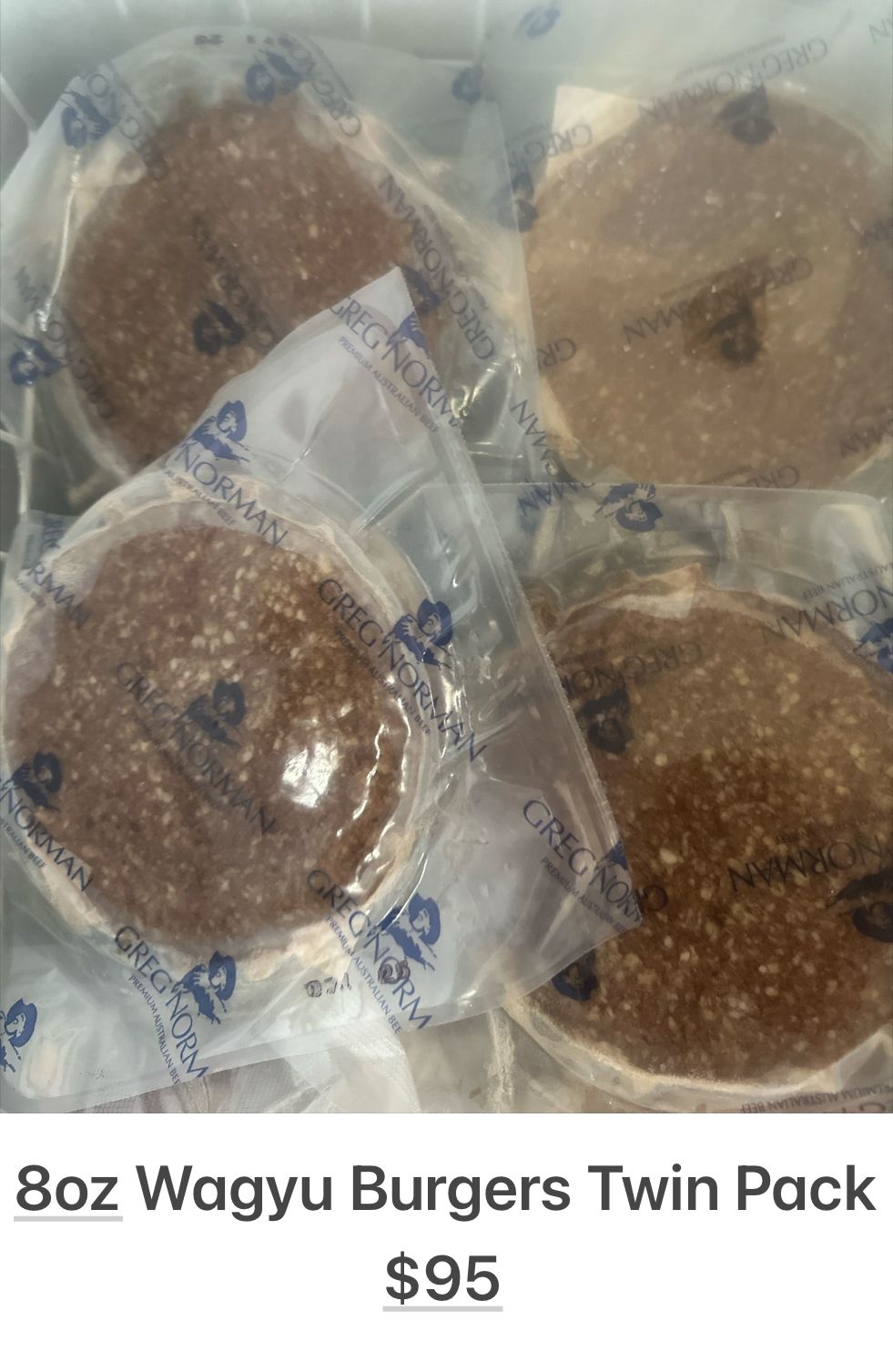 Pack of 2 Wagyu 8 oz Burger Patties