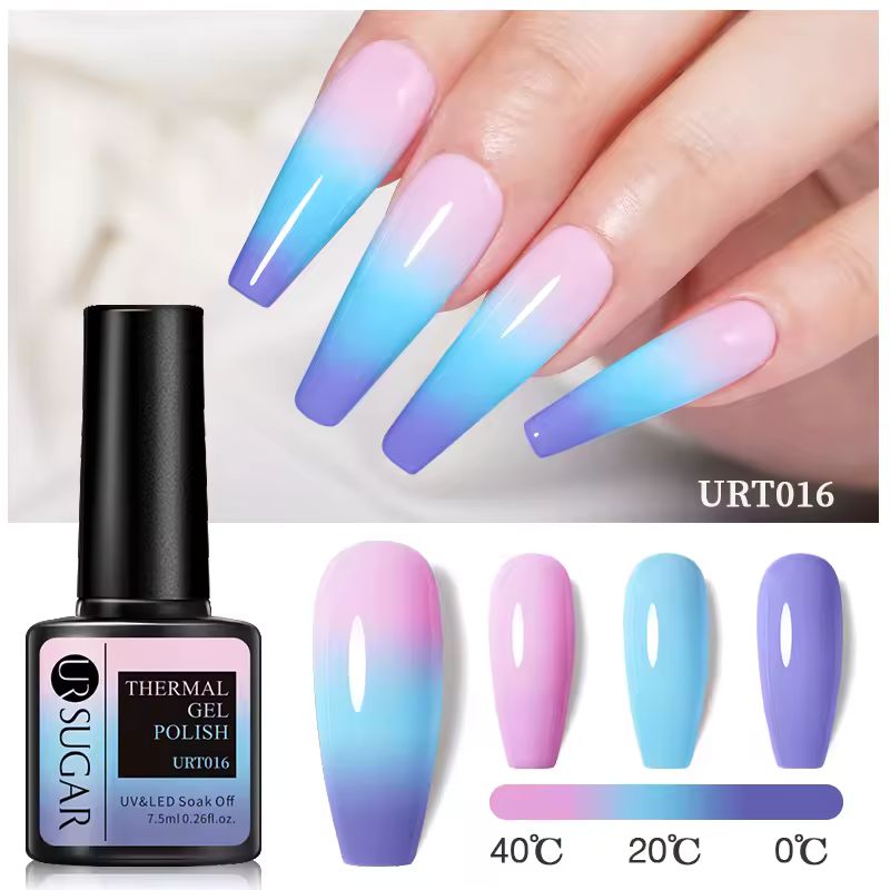 BORN PRETTY 10ml Blue Pink Thermal Gel Nail Polish 3 Layers Temperature Color Changing Gel Semi Permanent Varnish UV LED Nails