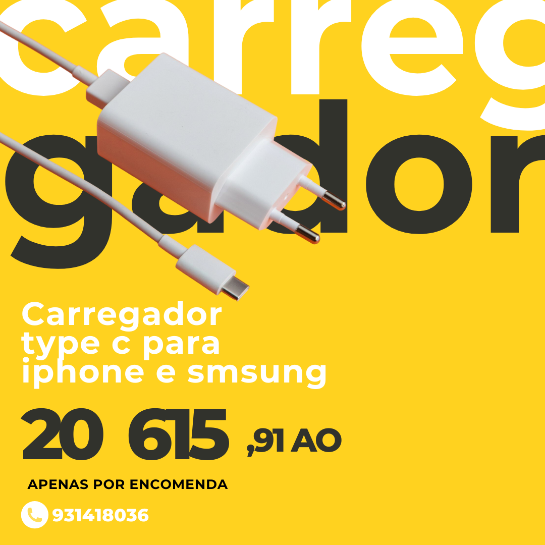 Carregadores Type C IPhone Samsung 