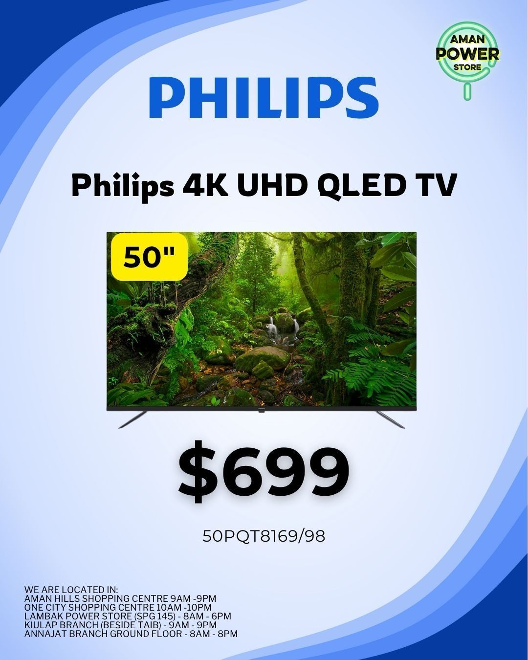 PHILIPS 4K UHD QLED TV 50"