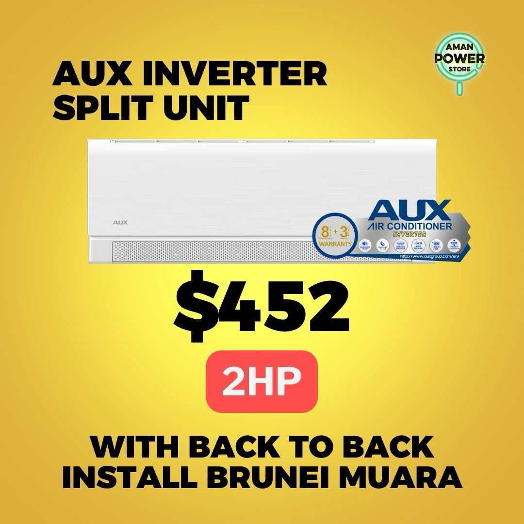 AUX 2HP INVERTER SPLIT UNIT WITH BACK TO BACK INSTALLATION BRUNEI MUARA