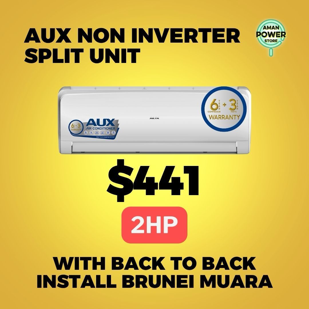AUX 2HP NON-INVERTER SPLIT UNIT WITH BACK TO BACK INSTALLATION BRUNEI MUARA
