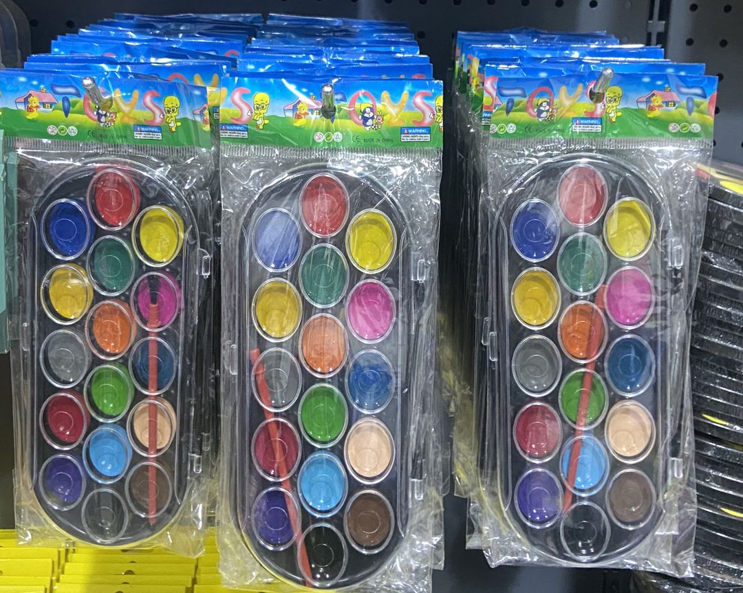 🎨 Palette de peinture à l’eau – 18 couleurs vives + pinceau offert