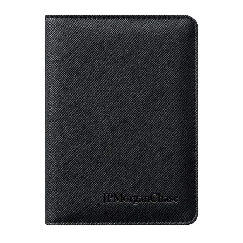 Vegan Leather Passport Holder, JPMC, Black