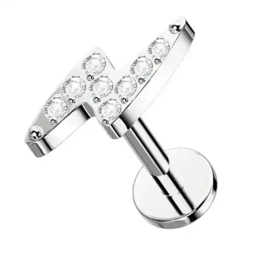 Labret Rayo con zirconias