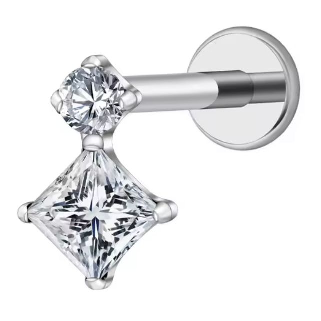 Labret dos piedras blanca