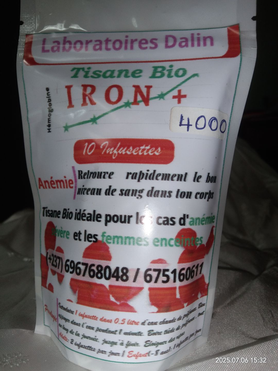 Tisane Iron+ - Très efficace Anémie Drepano Grossesse Anémie Sévère etc