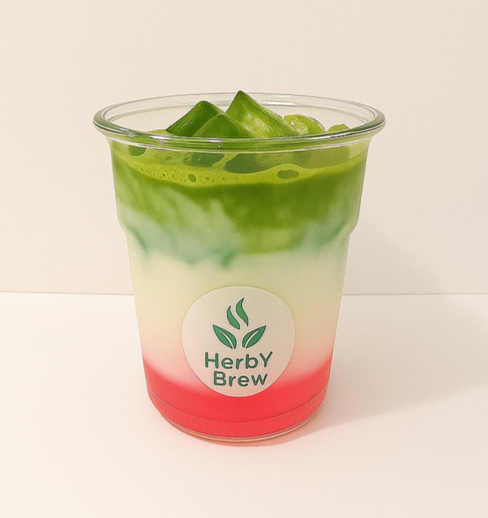 Iced Rose Matcha Latte