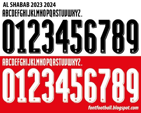 Font Vector AL Shabab 2023 2024 kit