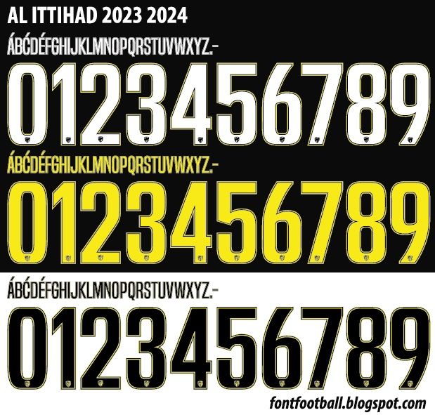 Font Vector AL Ittihad 2023 2024 kit