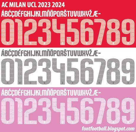 Font Vector AC Milan UCL 2023 2024 kit