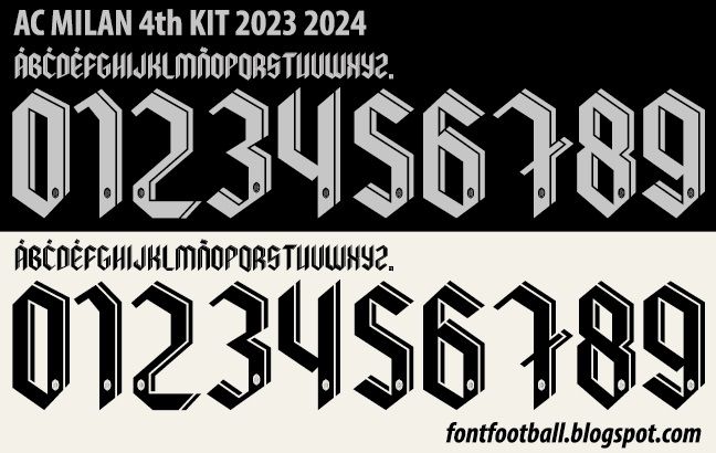 Font Vector AC Milan 4th Fourth 2023 2024 kit
