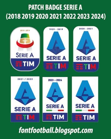 Patch Badge Serie A 2018 2019 2020 2021 2022 2023 2024 Vector