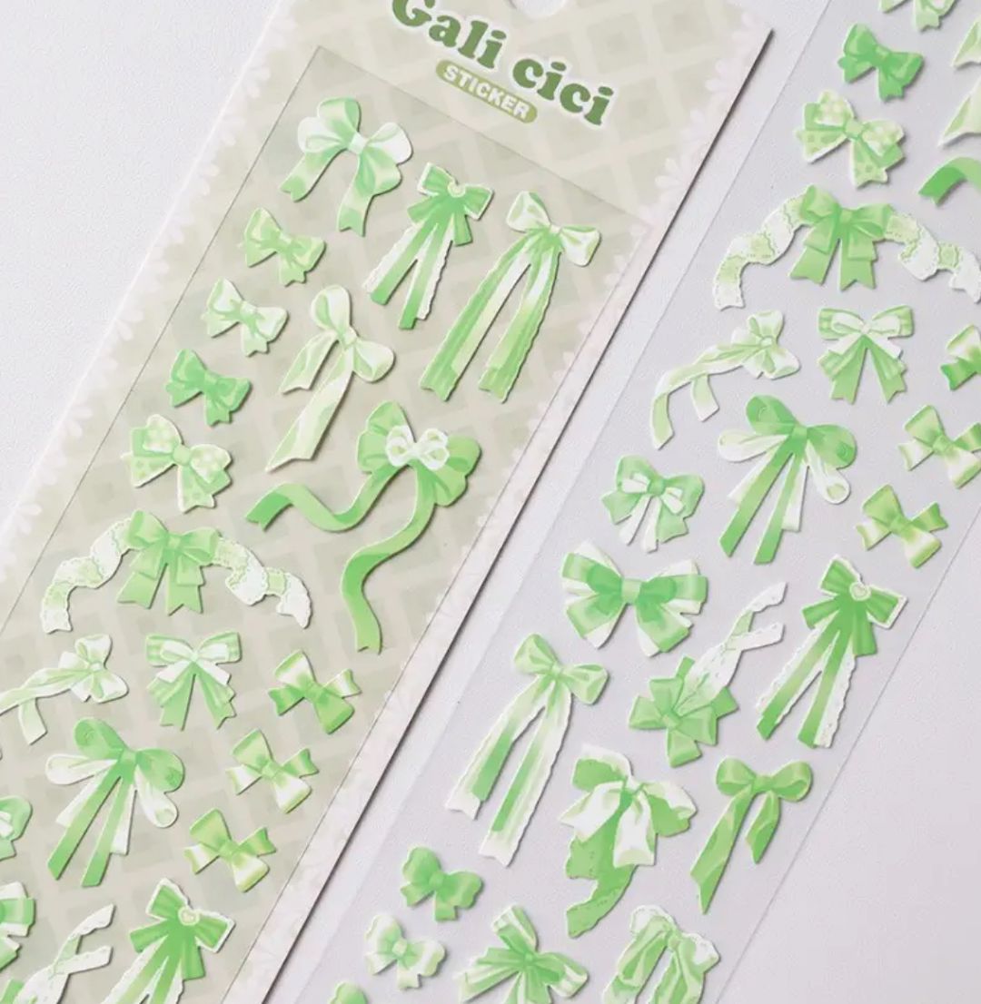 Green ribbon sticker sheet 